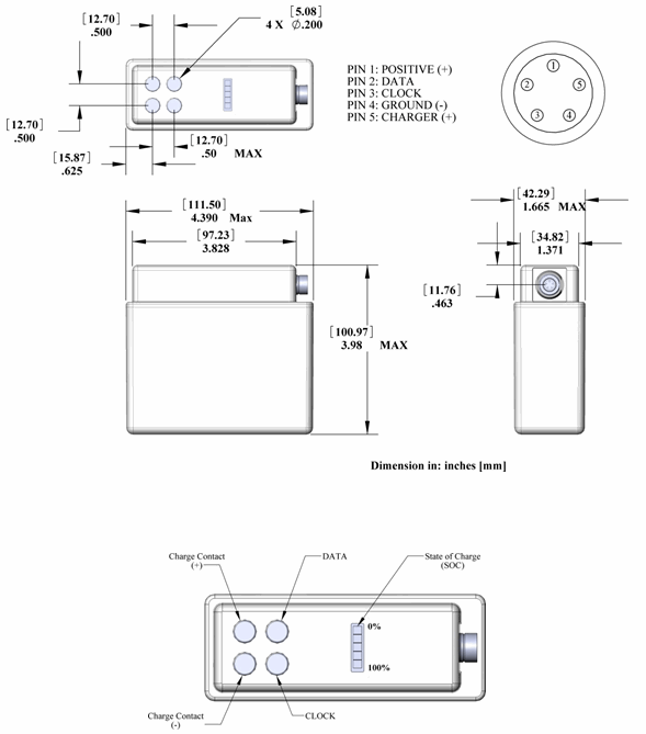 PB-LW-03 Land Warrior Battery Drawing