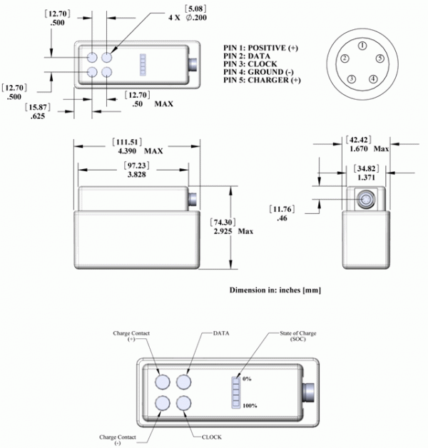 PB-LWH-06 Land Warrior Battery - High Capacity Drawing